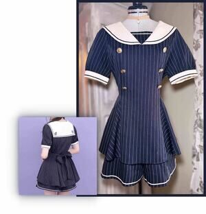 Secret Honey Sailor Set Up Blouse Shorts Jirai Kei Gyaru Shoujo Girl Japan